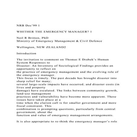 NRB Dec’99 1WHITHER THE EMERGENCY MANAGER 1Neil R Bri.docx