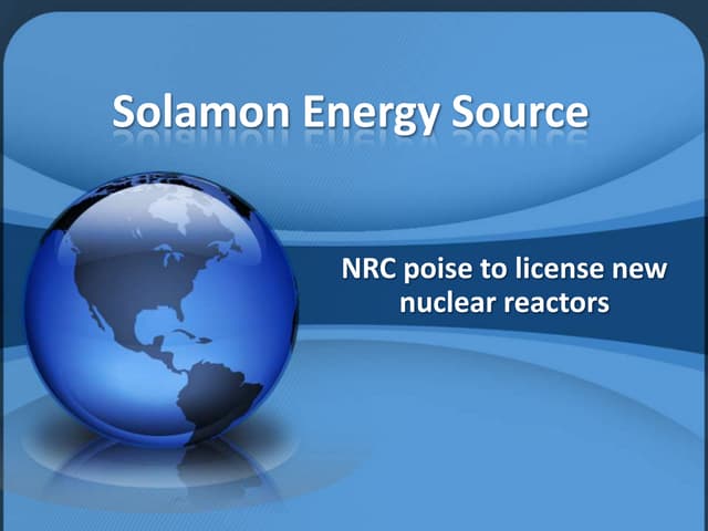 Solamon Energy Sources : Nrc poise ...