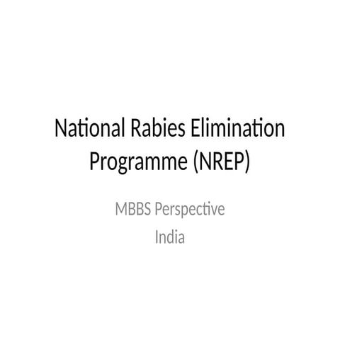 National rabies elemination program... | PPTX