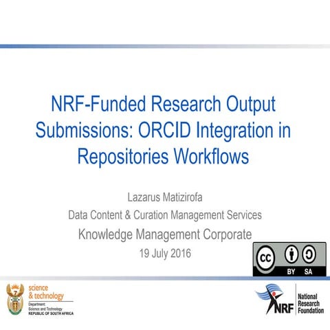 ORCID cross-sector application and use cases, Funder workflow: National Resea...