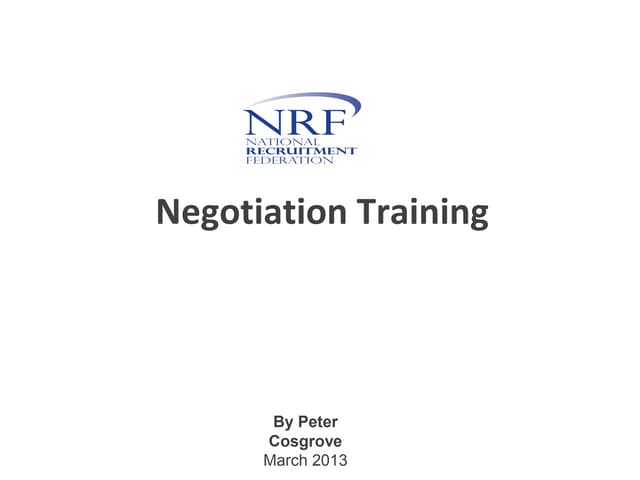 Negotiating tips – NRF march 2013 