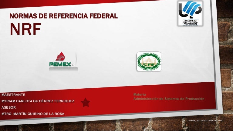 Nrf normas de referencia federal pdf