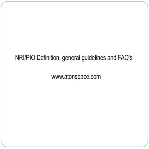 NRI real estate investment guildelines