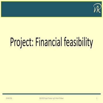 Project financial feasibility