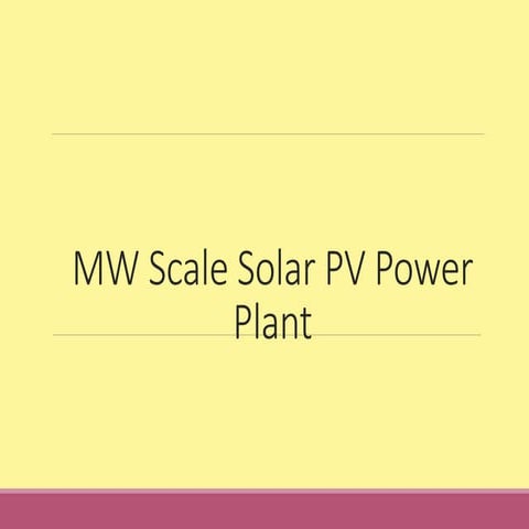 Financial analysis of 1 MW Solar PV plant