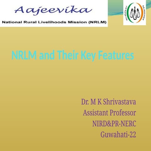 NRLM and Their Key Features-EDP-Self Employment