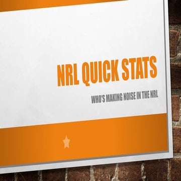 NRL QUICK STATS | PPTX