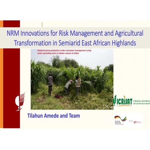 NRM Innovations for Risk Management and Agricultural Transformation in Semiar...