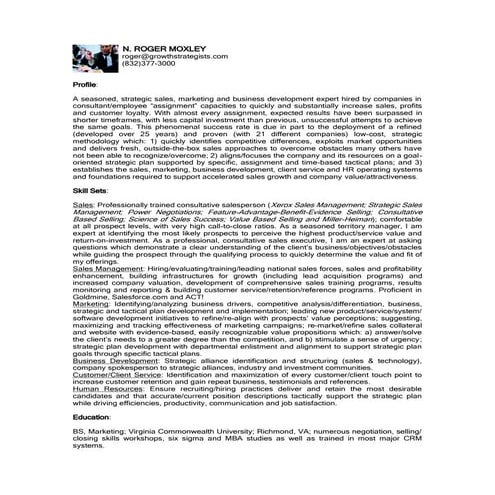 NR Moxley Consulting Resume 2016