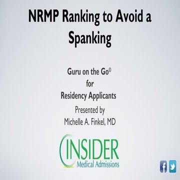 NRMP Ranking to Avoid a Spanking