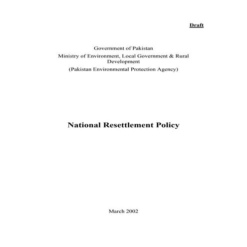 Pakistan National resettlement policy | PDF