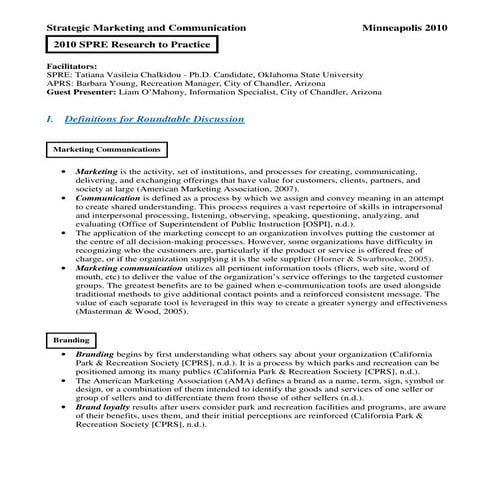 NRPA Marketing Roundtable 10-25-10