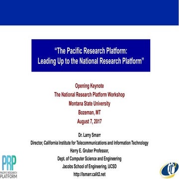 The Pacific Research Platform:  Leading Up to the National Research Platform