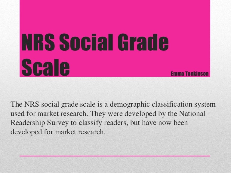 NRS Social Grade Scale