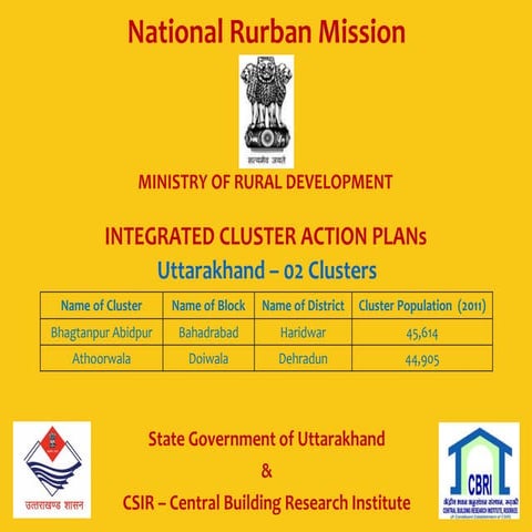 National Rurban Mission and Uttarakhand | PDF