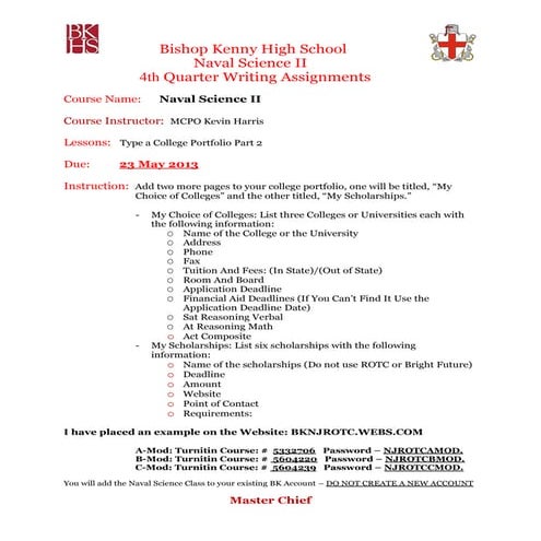 NS2 4th Quarter Writing Assignment 2012 13 without example