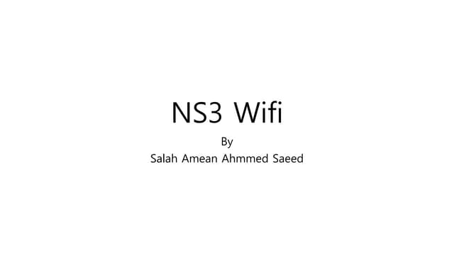 Ns3 implementation wifi