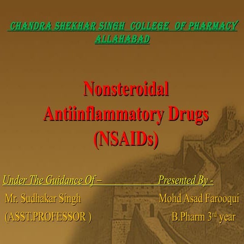 NSAIDS Non Steroidal Anti-inflammatory Drugs | PPTX