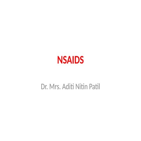 NSAIDS non steroidal anti inflammatory drugs | PPTX