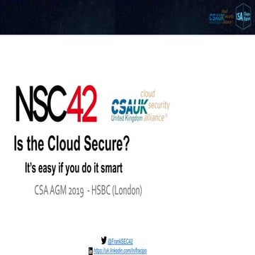 Nsc42-CSA AGM is the cloud secure - is easy if you do it smart