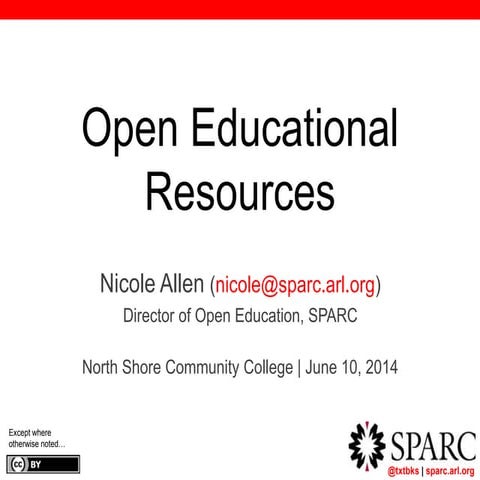 Overview of Open Educational Resources (NSCC Faculty Institute, 6/10/14