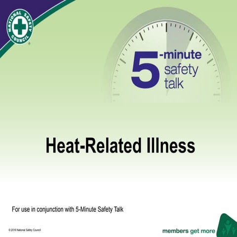 NSC Heat Related Illness Summer Safety Talk Presentation | PPTX