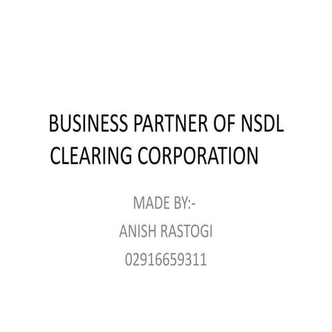 Nsdl clearing corp