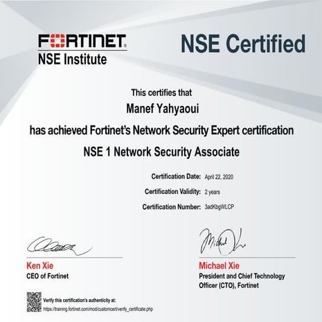 Certificat Fortinet | PDF