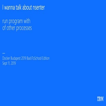 I wanna talk about nsenter