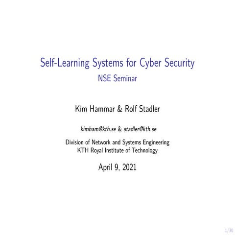 Self-learning systems for cyber security