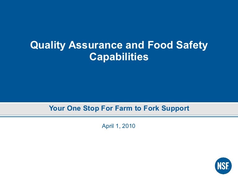 NSF QA & Food Safety ServiceCapabilities