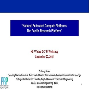 National Federated Compute Platforms: The Pacific Research Platform