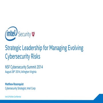 Strategic Leadership for Managing Evolving Cybersecurity Risks