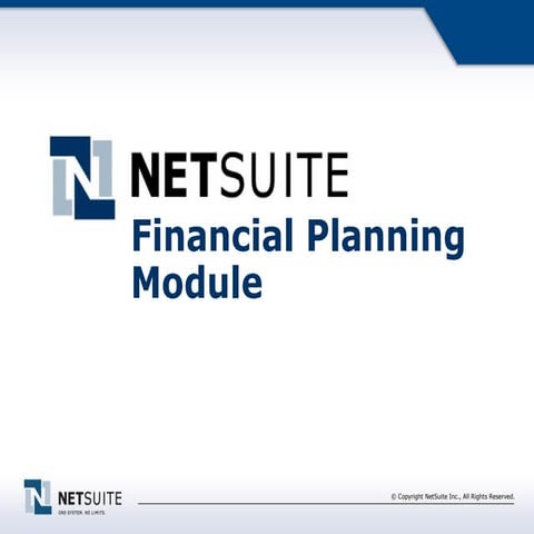 NetSuite ERP Financial Planning