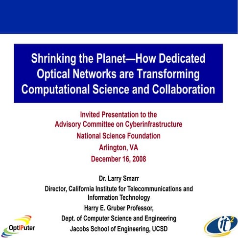 Shrinking the Planet—How Dedicated Optical Networks are Transforming Computat...