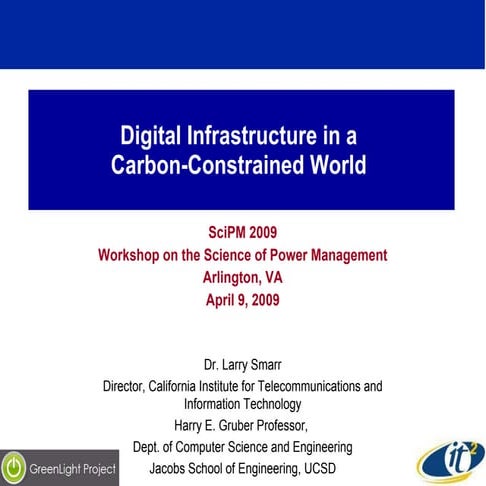 Digital Infrastructure in a Carbon-Constrained World
