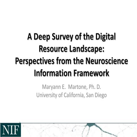 A Deep Survey of the Digital Resource Landscape:Perspectives from the Neuros...