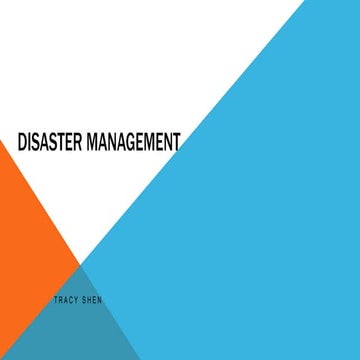  Disaster Management 