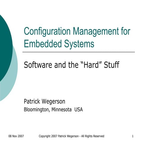 Configuration Management for Embedded Systems | PPT