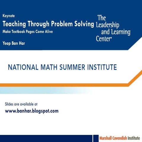 NSMI Teaching through Problem Solving