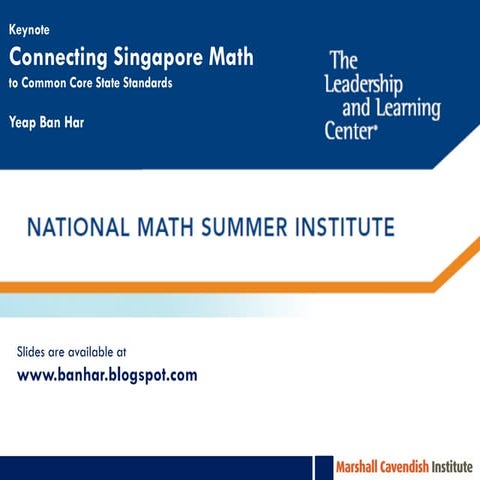 Common Core and Singapore Math
