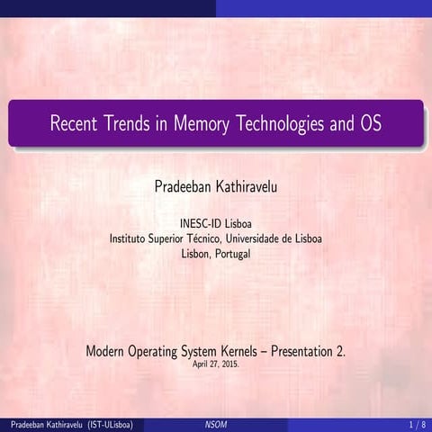 Recent Trends in Memory Technologies and OS | PDF