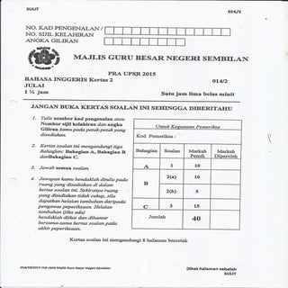 Negeri Sembilan UPSR Trial English ...