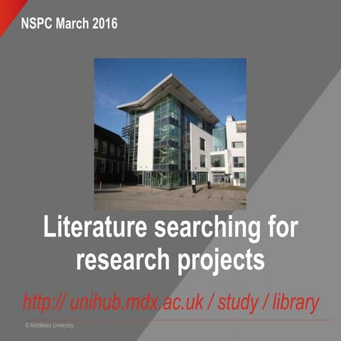 NSPC March 2016 Literature Searching