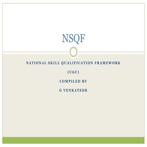 National Skill Qualification Framework