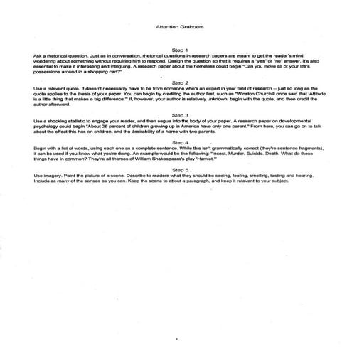 Nss attention grabber worksheet