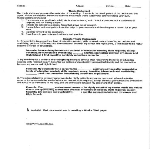 Nss career rubric & thesis