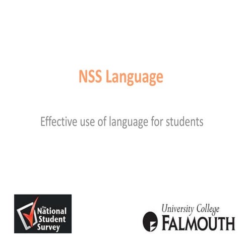 NSS language – Effective use of language for students.