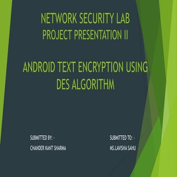 android text encryption Network security lab by rohit malav