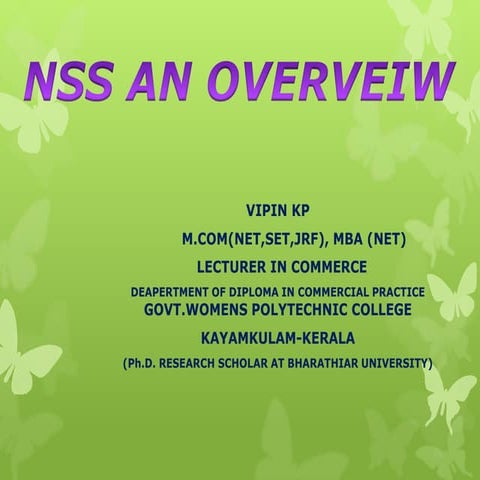 NATIONAL SERVICE SCHEME AN OVERVIEW